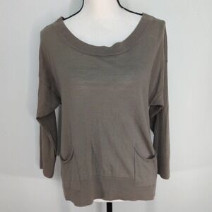 Juicy‎ Couture Womens Open Back Sweater Gray Wool Pullover M